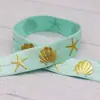 Banda elástica de borde de 1.5cm dorada/plateada con conchas y estrellas de mar, estilo marino, pulsera con nudo elástico, diadema, para manualidades