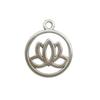 Accesorios de joyería de aleación DIY 11 plata antigua yoga loto redondo hueco collar colgante pendientes colgantes adornos