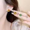 Pendientes Cuadrados de Cristal Sencillos y Compactos para Mujer, Pendientes de Nicho de Moda y Exquisitos, Pendientes Geométricos Versátiles y Lindos de Moda al por Mayor