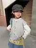 YX Ropa para Niños Estilo Otoño 2026 Versión Coreana Chaleco Chaqueta Corta Infantil Cuello Redondo Botón a Presión Estilo Ropa de Trabajo Ropa Exterior de Moda