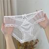 Gangazo~ Estilo Francés Sexy Encaje Madura Atractivo Puro Deseo Verano Malla Fina Hueco Cintura Media Bragas Triángulo para Mujer