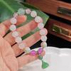 Templo Mesmo Estilo Ouro Seda Jade Escultura Lótus Lótus Pingente Círculo Único Pulseira Guofeng Wen Brincar Conta de Buda Pulseira de Boa Sorte Feminina