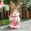 Adornos de Conejo Animales Tejidos de Paja para Decorar Rincones de Plantas de Jardín de Infancia, Exhibiciones de Jardín, Escenas de Ventanas y Accesorios de Arreglo Exterior