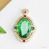 Ai Yu Joyería Vintage Colgante de Vidrio Verde Collar Imitación Esmeralda Mayorista Transfronterizo Europeo y Americano S4103013