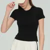 Top de Yoga de Manga Corta para Verano, Camiseta Deportiva para Correr y Tenis, Pantalones de Yoga con Pie, Pantalones con Pie de Control de Abdomen para Mujer, Ropa de Abrigo