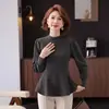 Camiseta Base Emagrecedora Dropshipping para Mães, Tamanho Grande, Cobre Barriga e Quadris, Nova Peça de Inverno 2025 Cor Sólida Top Feminino