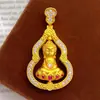 Cadena de Suéter con Colgante de Buda Religioso Inspirado en el Diseño, Adecuado para Hombres y Mujeres, Collar con Colgante Giratorio de Calabaza Hueca