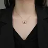 Venda quente transfronteiriça cor versátil pingente de projeção de borboleta com diamantes feminino 100 idiomas Eu Te Amo colar com foto colorida HD feminino