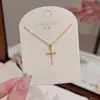 Collar de Cruz, Lujo Ligero, Moda de Nicho, Simple y Versátil, Cadena para Clavícula, Sensación de Alta Gama, Collar de Moda Transfronteriza Japonés y Coreano