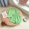Novo Conjunto de Verão 2026 para Meninos e Meninas, Shorts de Manga Curta, Conjunto Casual de Duas Peças Estilo Coreano em Cores Doces para Meninos