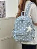 Mochila Escolar Azul Sal Marina con Puntos para Niñas Escuela Secundaria Ins Nicho Alta Apariencia Mochila para Estudiante de Secundaria Gran Capacidad Mochila de Moda