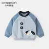 Roupa Infantil Panda Kaka Roupas de Outono para Meninos Tops de Outono para Meninas Conjunto de Duas Peças Roupas para Bebê de Um Ano Tendência
