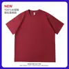Nova Camiseta de Algodão Puro Pesado 400g com Gola Redonda e Manga Curta para Homens e Mulheres, Top Liso de Verão, Base Solta de Manga Curta