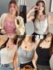 Camisola con rosca para mujer, combinable con todo, verano 2024, nueva prenda exterior ajustada para mujer, paramilium, clavícula, techo