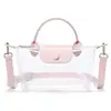 Bolso de Mano Transparente de Gelatina de PVC para Mujer, Cruzado Impermeable de un Solo Hombro, Estilo Longchamp, Bolsa Ita