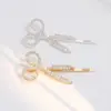 Grampo de Cabelo Colorido Geométrico da Moda com Strass, Presilha Redonda para Meninas, Acessório de Cabelo para Parte de Trás da Cabeça