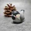 Mini Adornos de Tallado en Madera de Pájaro Perla, Pájaros Tallados en Madera Maciza Hechos Completamente a Mano, Decoración de Escritorio, Pequeños Regalos y Manualidades