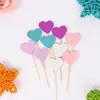 Banderín de Pastel de Amor de Cumpleaños Paquete de 10 Suministros para Hornear Banderín de Amor Decoración Fila de Fiesta Decoración de Amor