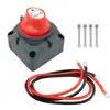 Perilla de Batería de Coche Interruptor de Apagado con Llave, Juego de Accesorios de Cable de Alimentación Rojo y Negro, Interruptor de Batería Marino Impermeable
