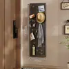 Prateleira de Armazenamento com Painel Perfurado para Uso Doméstico, Prateleira Multifuncional de Exibição e Armazenamento para Atrás da Porta de Entrada, Organizador de Armazenamento e Colocação de Roupas Montado na Parede