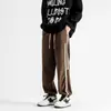 Calça Jogger Masculina Nova para Primavera e Outono, Larga, de Barra Ajustada, Marca Tendência, Versátil, Listrada, Casual, Longa