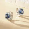 Nuevos Pendientes de Imitación de Moissanita de un Quilate de Moda para Mujer, Redondos y Súper Brillantes, Clips para Orejas de Celebridad de Internet