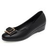 Sapatos para Mães de Meia-Idade Dropshipping, Sapatos Planos com Fivela Quadrada para Pessoas de Meia-Idade e Idosos, Sapatos de Verão Simples, Sapatos de Couro Femininos, Sapatos Femininos