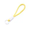 Colgante Llavero de Cuerda Trenzada de Nylon Anudada Bloque de Color Correa Corta para Teléfono Desmontable Accesorio de Correa Colgante Anti-Pérdida