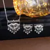Set de Collar y Pendientes de Zirconia Lujo Ligero Accesorios para Vestido de Novia de Boda Joyería Árabe de Oriente Medio Brillante para Mujer Forma de Gota de Agua