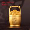 Um balde de decoração de ouro de latão puro balde da sorte um balde de Jiangshan escritório sala de estar decoração de entrada decoração de casa