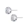 Pendientes de Plata de Ley S925 con Mini Corazón de Circonita Sencillos para Mujer Uñas de Cartílago Versátiles Geométricas Flor de Estrella de Gama Alta de Nicho