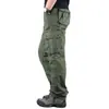 Macacão Novo de Primavera e Outono Masculino Solto Plus Size Reta Casual Calças de Trabalho com Vários Bolsos Marca da Moda Calças de Proteção para Homens