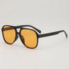 Gafas de sol vintage marrones para hombre, de doble haz, con montura grande y cuadradas, color amarillo, para calle.
