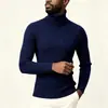 Suéter de punto trenzado de cuello alto para hombre 2026, jersey de otoño e invierno, estilo europeo y americano, ajuste ceñido, manga larga, capa base