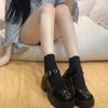 Estilo de deseo puro Calcetines diarios de terciopelo negro blanco cortos hasta la mitad de la pantorrilla para mujer calcetines sexys de rizo verano finos ins