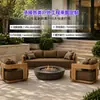 Sofá de teca para exterior para jardín de villa, balcón, cama de salón anticorrosión para terraza exterior, hotel y casa de huéspedes, sofá de madera maciza para ocio