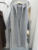 Cárdigan Largo al por Mayor Transfronterizo para Otoño e Invierno, Estilo Europeo y Coreano, Estilo Perezoso, Corte Holgado, Tallas Grandes, Extra Largo, Suave y Cómodo, con Capucha para Ropa de Abrigo