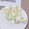 Cuentas Transparentes con Recubrimiento Uvab, Corazón Multifacético, Corazón de Melocotón, Agujero Recto, Material para Cadena de Teléfono Móvil DIY, Joyería, Accesorios Hechos a Mano
