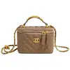 Bolsa de mão estilo batom Chanel para mulheres, bolsa de ombro acolchoada bordada de luxo leve, bolsa quadrada pequena, mini bolsa transversal com corrente