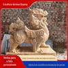 Pôr do sol pedra vermelha escultura decoração grande estilo chinês pátio villa banco paisagem animal mármore escultura escultura
