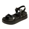 Sandalias de mujer ultraligeras de suela gruesa verano casual con clip en el dedo tipo muffin suela suave tira romana sandalias de playa
