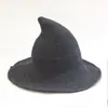 Sombrero de Mago de Hilo de Algodón Más Vendido Transfronterizo Sombrero de Halloween Sombrero de Bruja Puntiagudo de Mujer para Otoño e Invierno Sombrero Mágico Plegable
