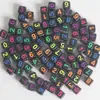 Cuentas de Letras Acrílicas Cuentas de Números Ingleses Cuentas Planas Cuentas Cuadradas DIY Collar de Cuentas Hecho a Mano Llavero Accesorios de Joyería