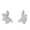 Pendientes de Plata de Ley 925 Pendientes de Flor Exagerada Patrón de Estrella Estéreo Pendientes Texturizados Moda Europea y Americana Pendientes Elegantes