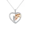 Collar con colgante de poni en forma de corazón transfronterizo, una pieza de joyería moderna y delicada para mujeres, que irradia un encanto suave y elegante, perfecto como cadena para la clavícula para niñas.