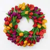 Guirlanda de Tulipas Artificiais Estilo Primavera Transfronteiriça, Guirlanda para Decoração de Casa Pendurada na Porta, Enfeite de Feriado de Natal Guirlanda de Videira Pendurada na Parede