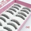 Cílios Postiços Tecidos à Mão Dai Feiyan Puros, Estilo Cruzado Curto Espesso Natural C42 # 10 Pares de Cílios