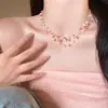 Collar de Perlas de Colores con Cuentas para Mujer, Cadena de Cuello de Verano en Capas Dopamina, Cadena para Clavícula de Gama Alta para Vacaciones en la Costa