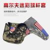 Cubierta cuadrada para putter con bordado de camuflaje de golf, cubierta protectora de nailon con hebilla magnética para figura