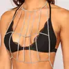 Cadena para el cuerpo ZIZ estilo europeo y americano chapada en oro y plata, cadena para el pecho con pedrería, cadena para la cintura, cadena para el cuello, cadena corporal multicapa con pedrería, accesorio para mujer